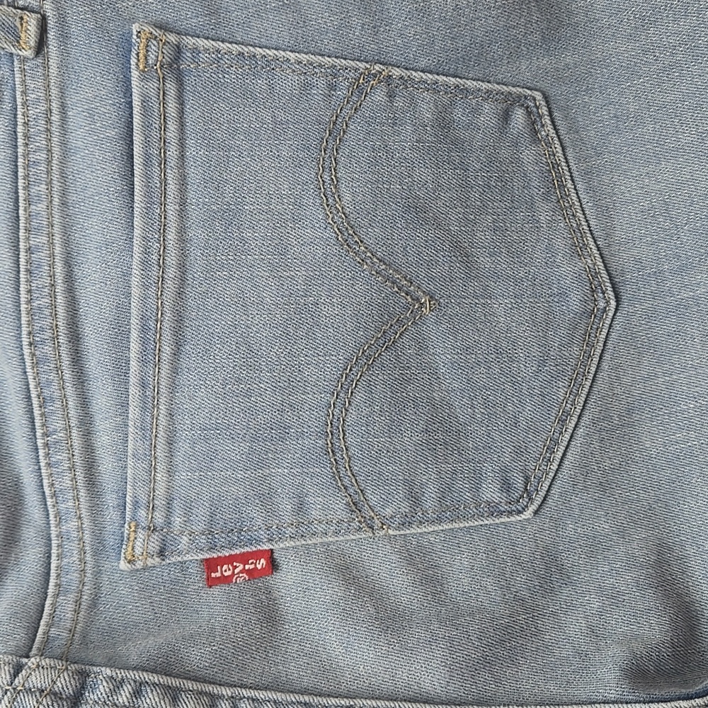 Levis 715 Bootcut Jeans Womens 28 Light Wash Blue Mid Rise Stretch Denim - Picture 9 of 12